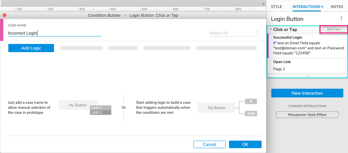 adding a second case with no conditional logic