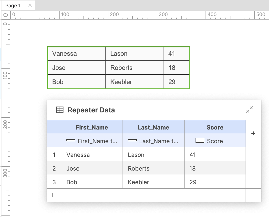 a repeater&#39;s dataset