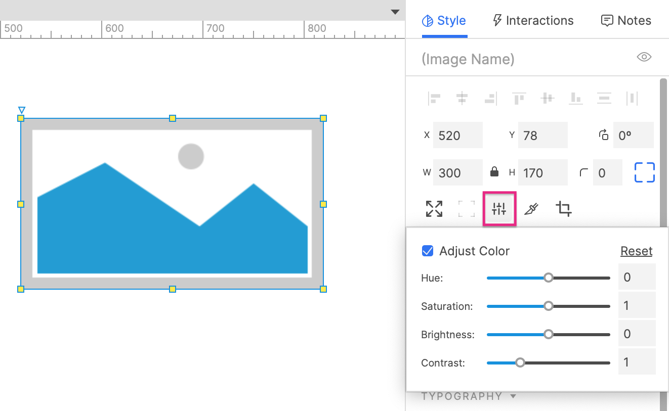 adjusting an image widget&#39;s colors