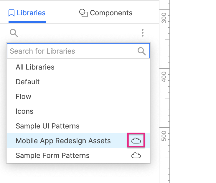 cloud icon for Axure Cloud–hosted libraries