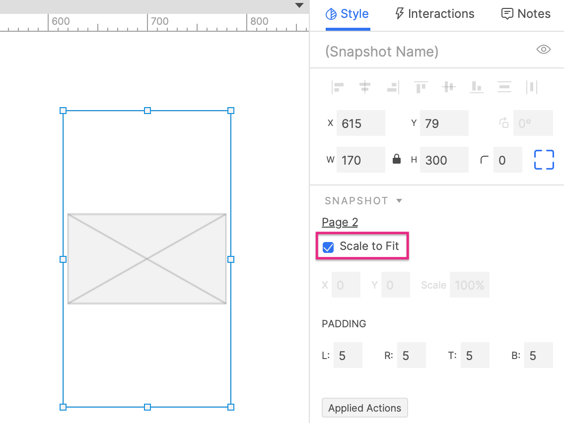 snapshot widget scale to fit