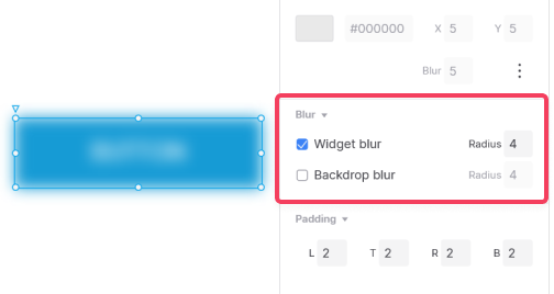 widget blur options for widgets