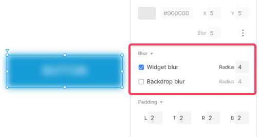 widget blur options for widgets