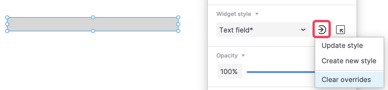 widget style name with an asterisk