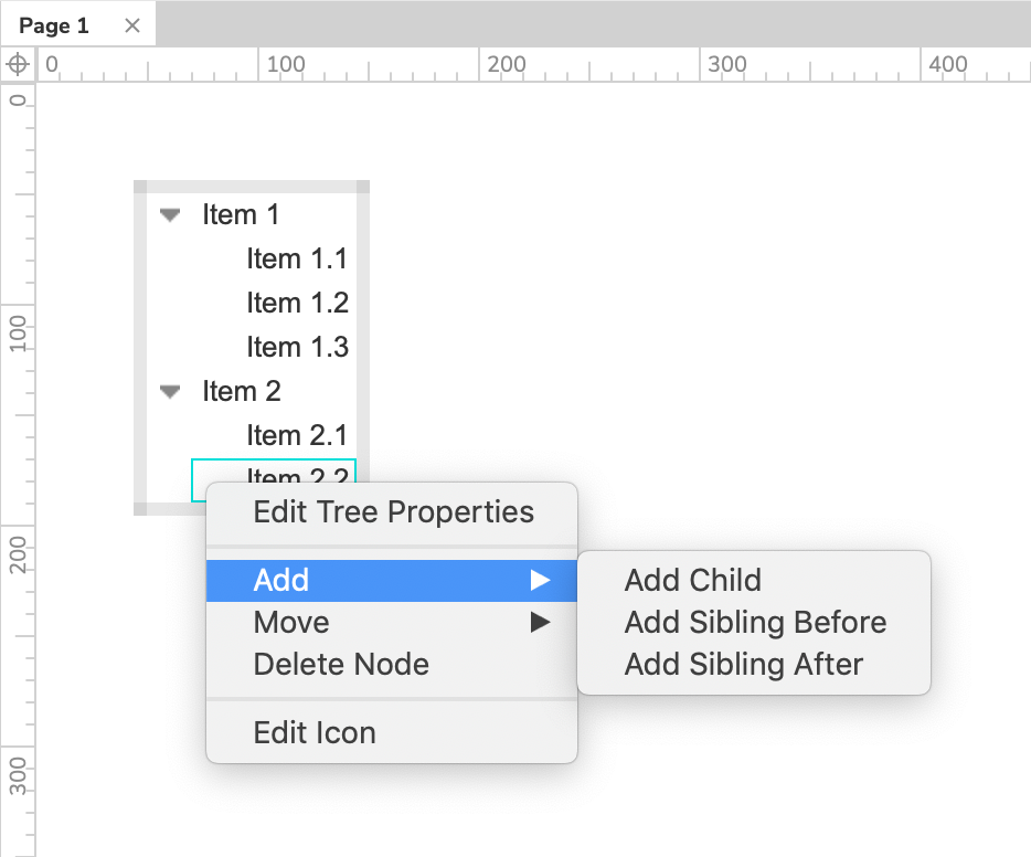 adding nodes to a tree widget