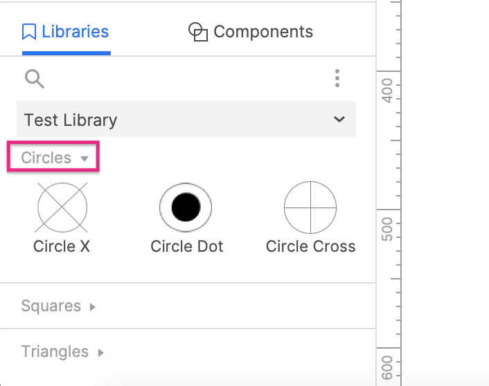 custom widget sections in the Libraries pane