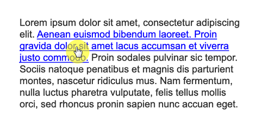 text link in the web browser