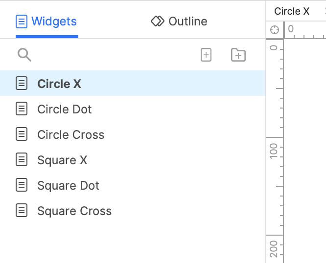 custom widget pages in the Widgets pane